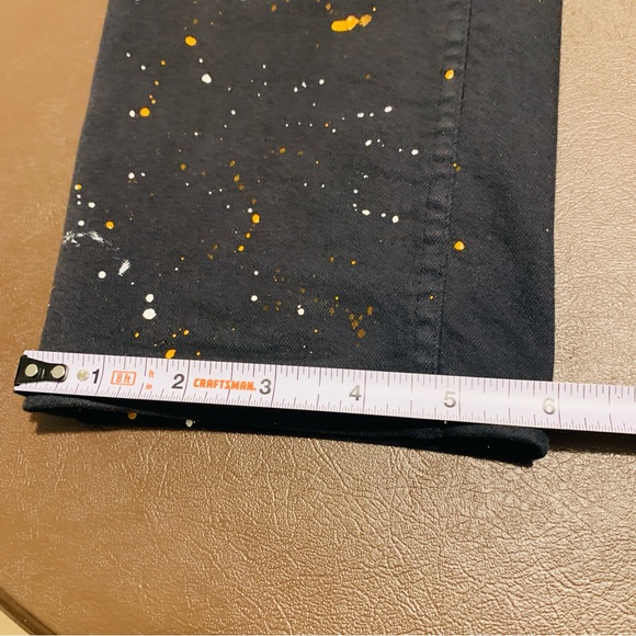 Isabel Marant Etoile Ennet Paint Splatter Slim Straight Jeans Black (8)40x27 - Picture 7 of 11